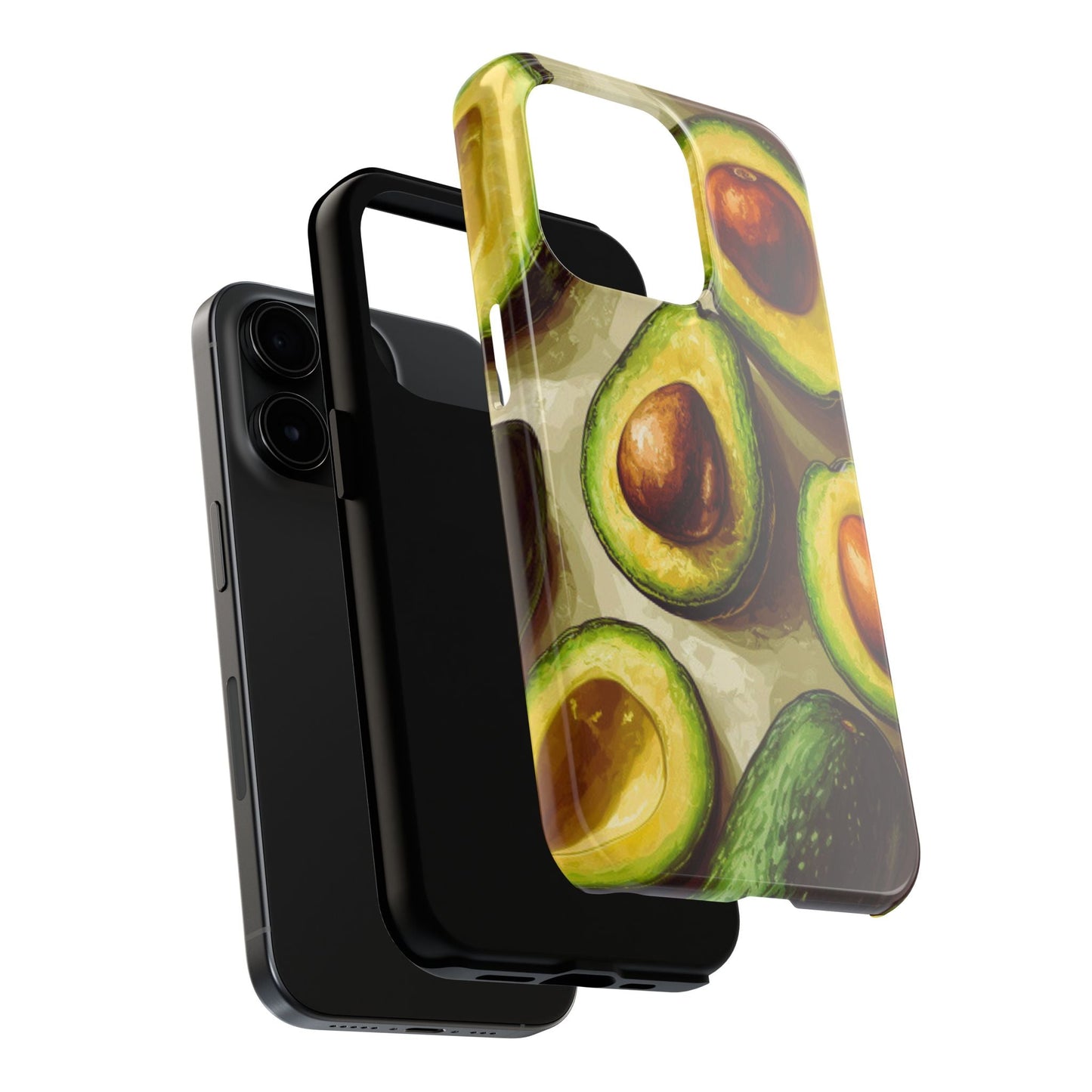 Realistic Avocado iPhone Case – Detailed Green Fruit Design, Shockproof Protection - BOGO Cases