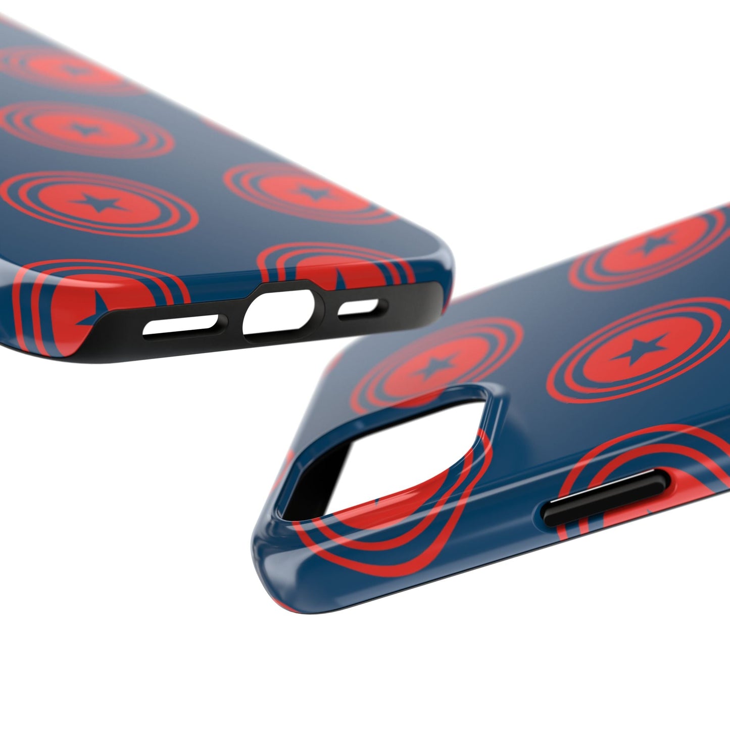 Red & Blue Star Shield iPhone Case – Bold Geometric Hero Design - BOGO Cases