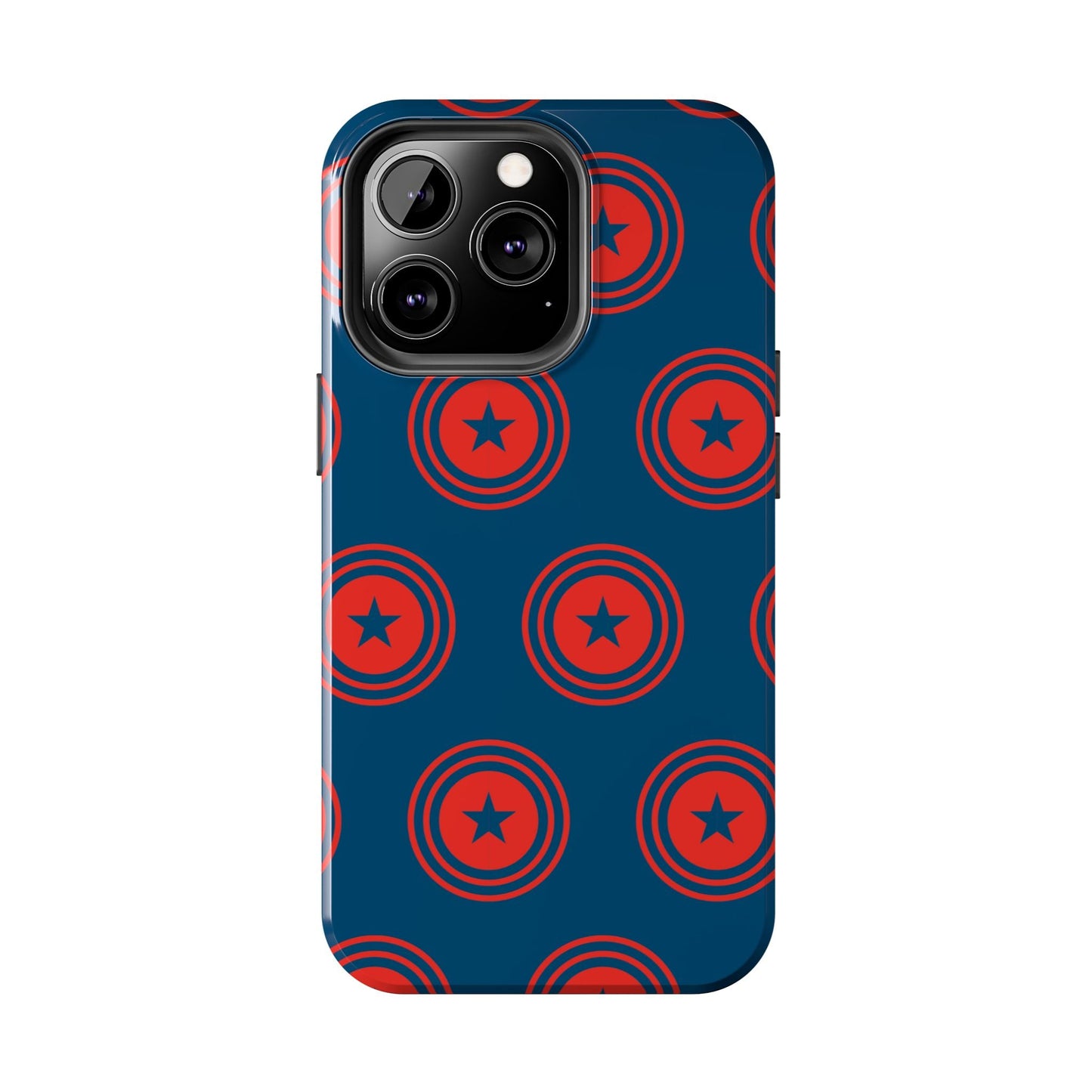Red & Blue Star Shield iPhone Case – Bold Geometric Hero Design - BOGO Cases