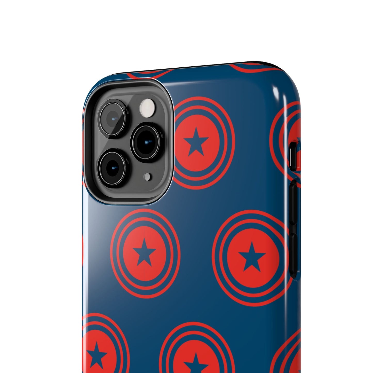 Red & Blue Star Shield iPhone Case – Bold Geometric Hero Design - BOGO Cases