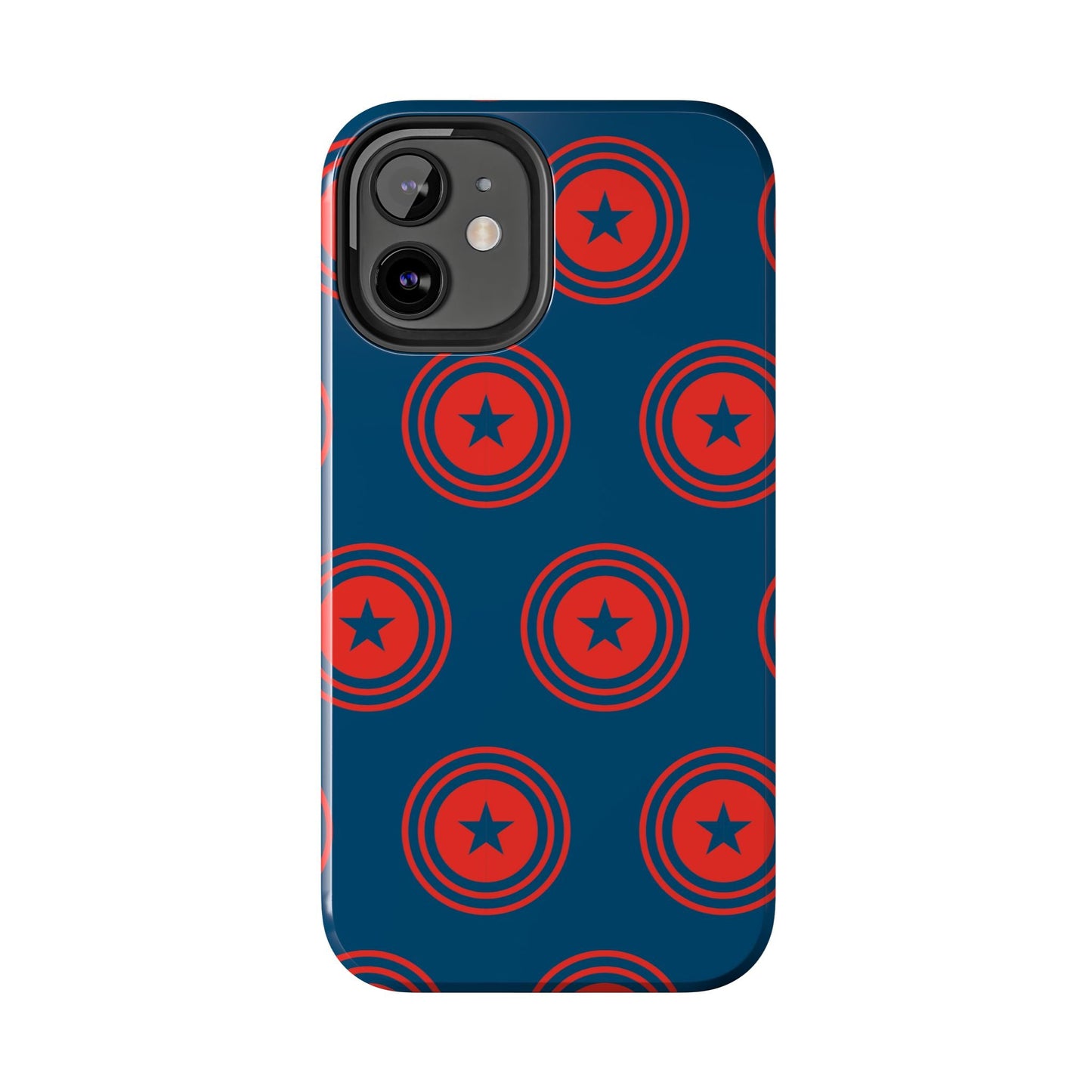 Red & Blue Star Shield iPhone Case – Bold Geometric Hero Design - BOGO Cases