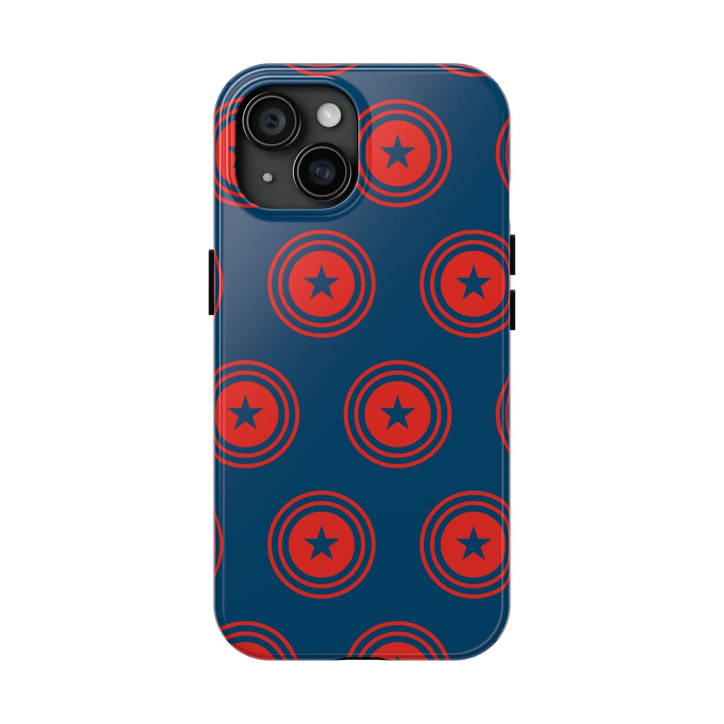 Red & Blue Star Shield iPhone Case – Bold Geometric Hero Design - BOGO Cases