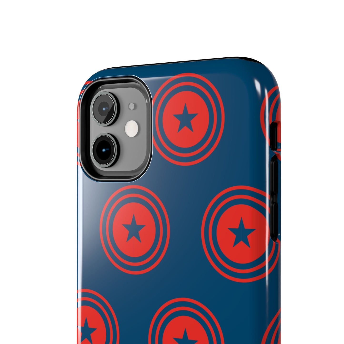 Red & Blue Star Shield iPhone Case – Bold Geometric Hero Design - BOGO Cases