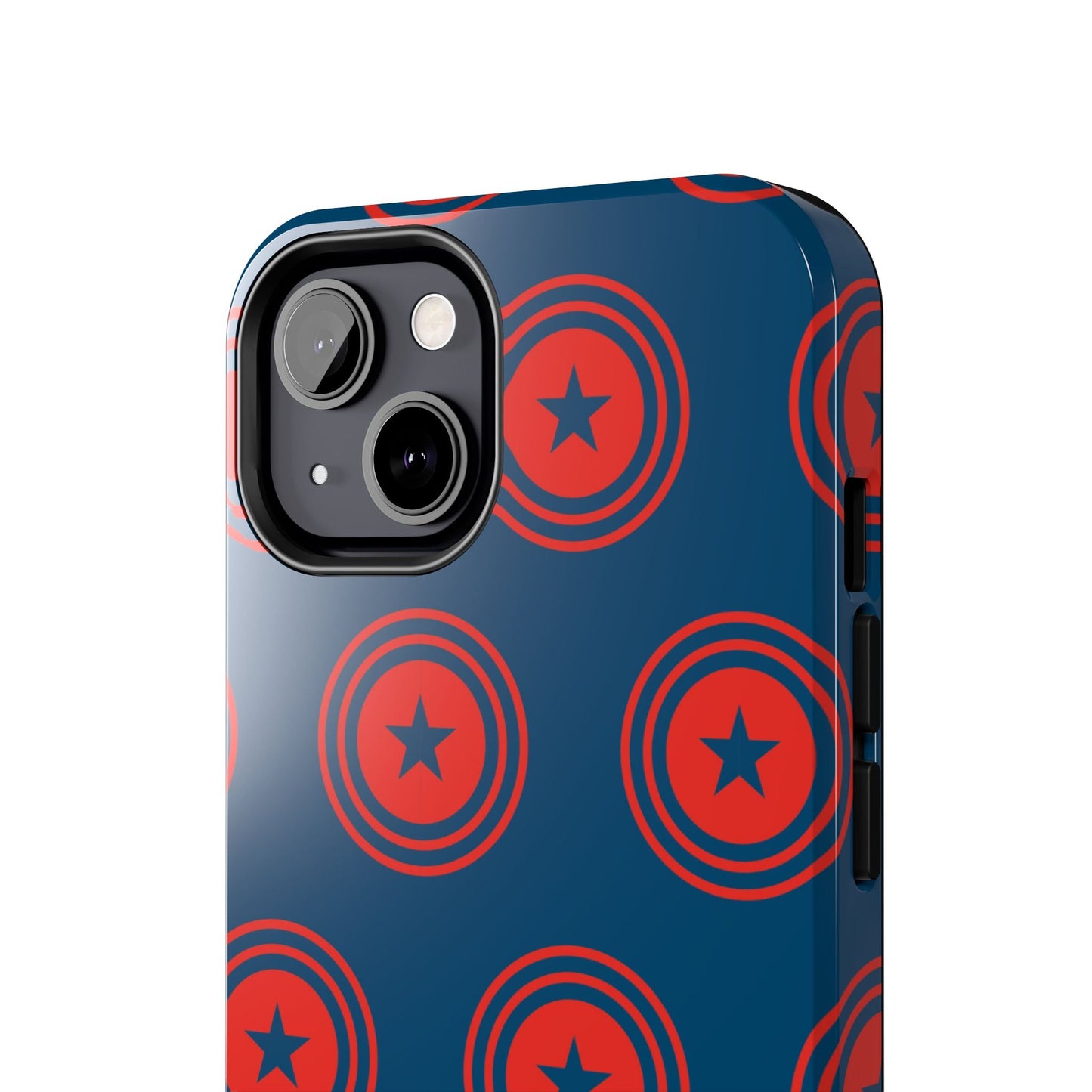 Red & Blue Star Shield iPhone Case – Bold Geometric Hero Design - BOGO Cases
