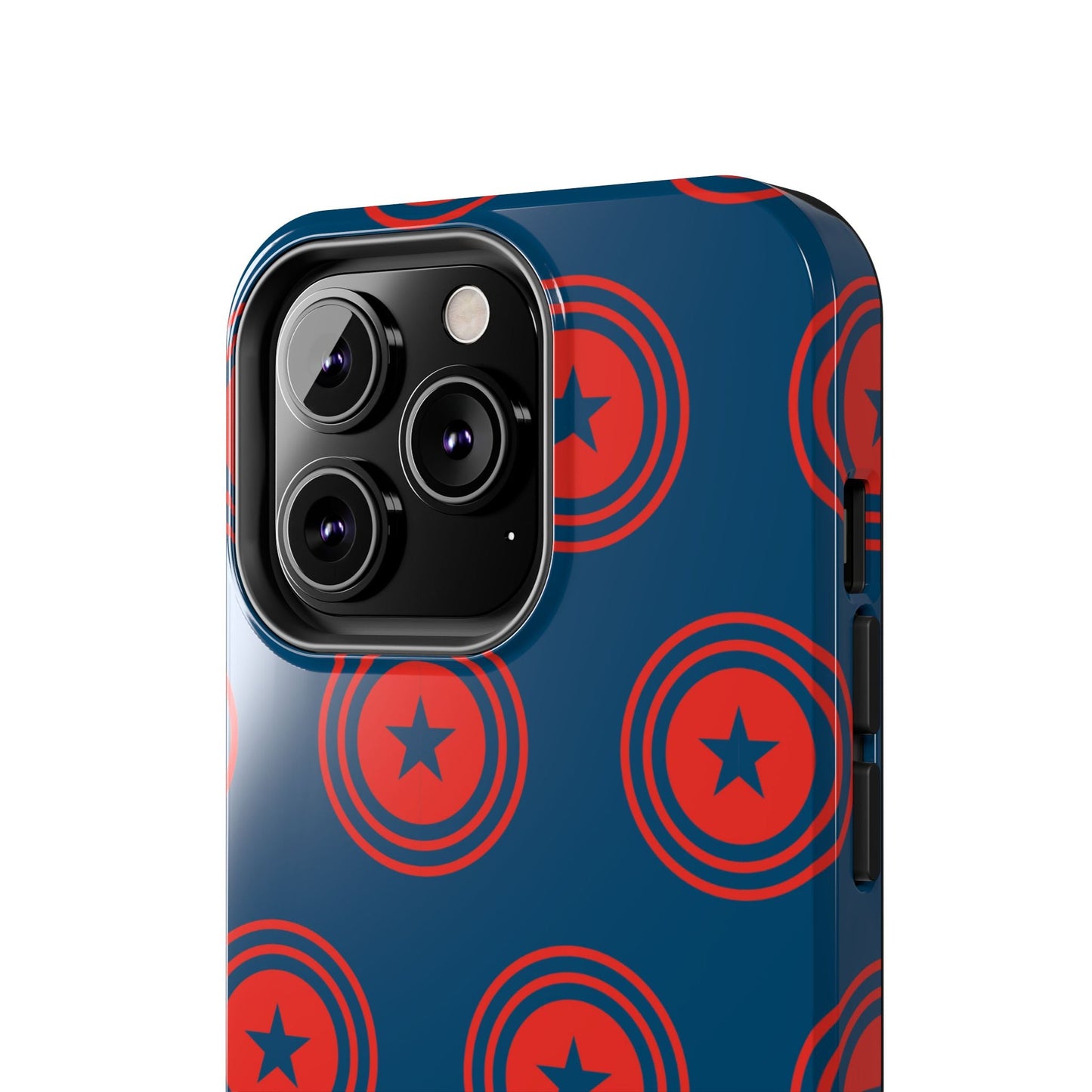 Red & Blue Star Shield iPhone Case – Bold Geometric Hero Design - BOGO Cases