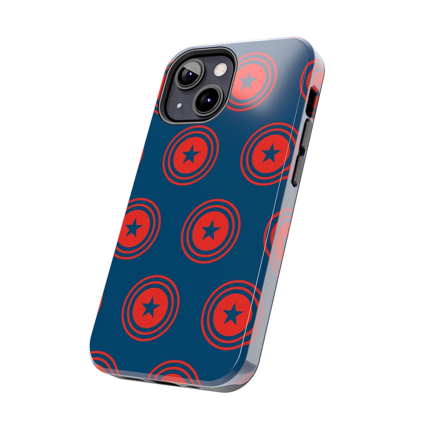 Red & Blue Star Shield iPhone Case – Bold Geometric Hero Design - BOGO Cases