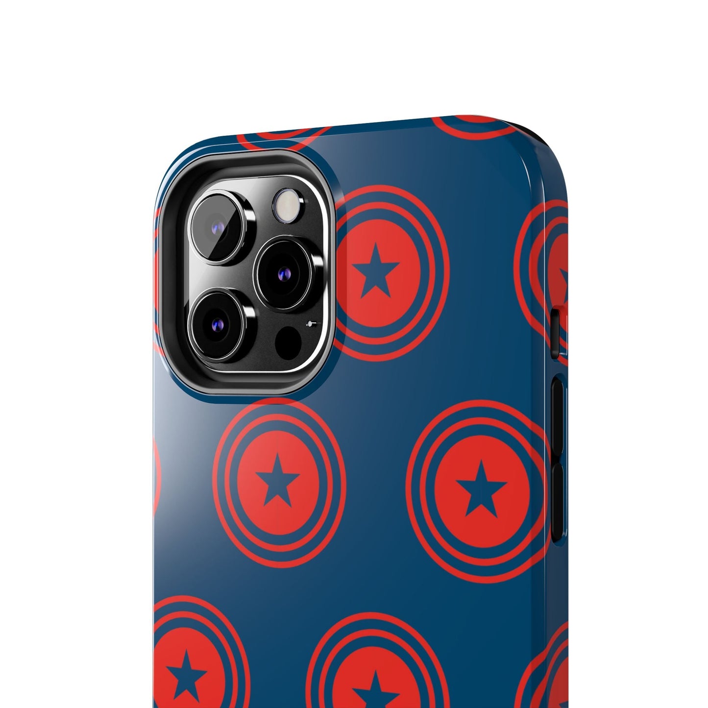Red & Blue Star Shield iPhone Case – Bold Geometric Hero Design - BOGO Cases