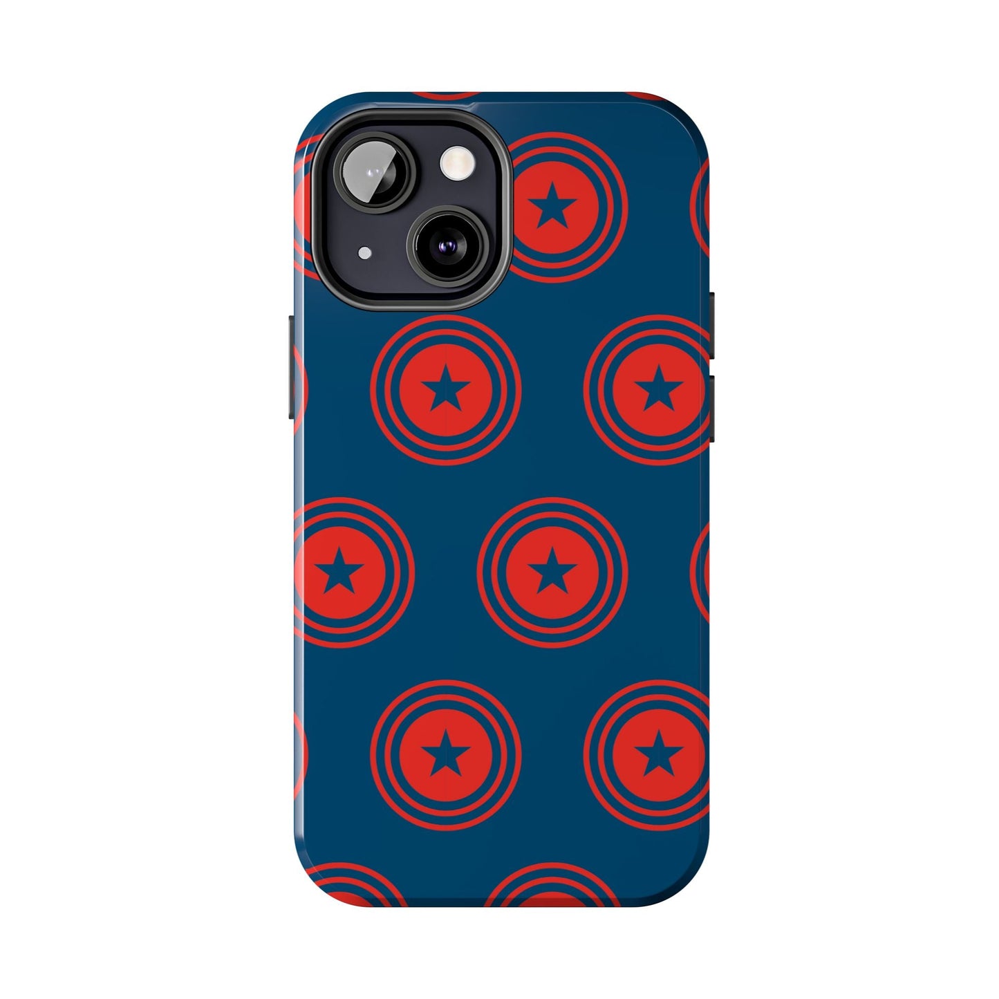 Red & Blue Star Shield iPhone Case – Bold Geometric Hero Design - BOGO Cases