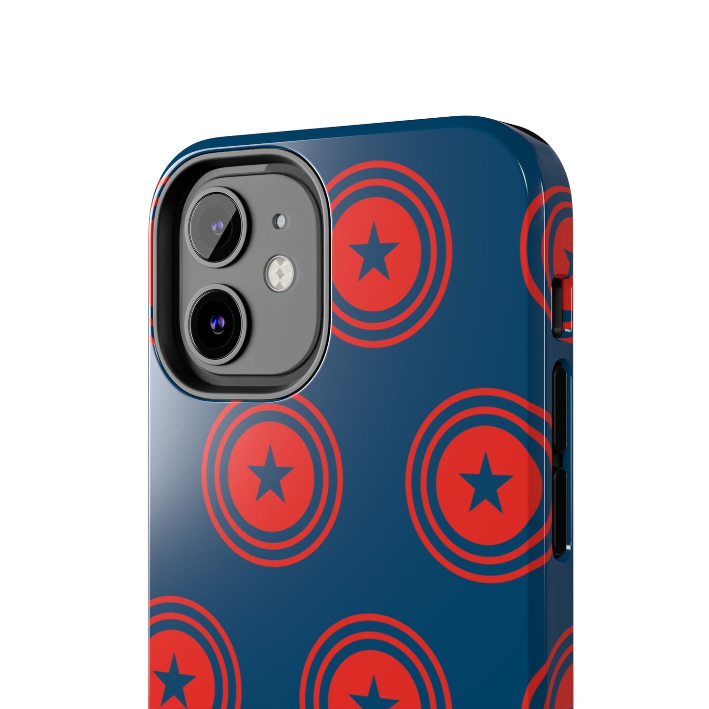 Red & Blue Star Shield iPhone Case – Bold Geometric Hero Design - BOGO Cases