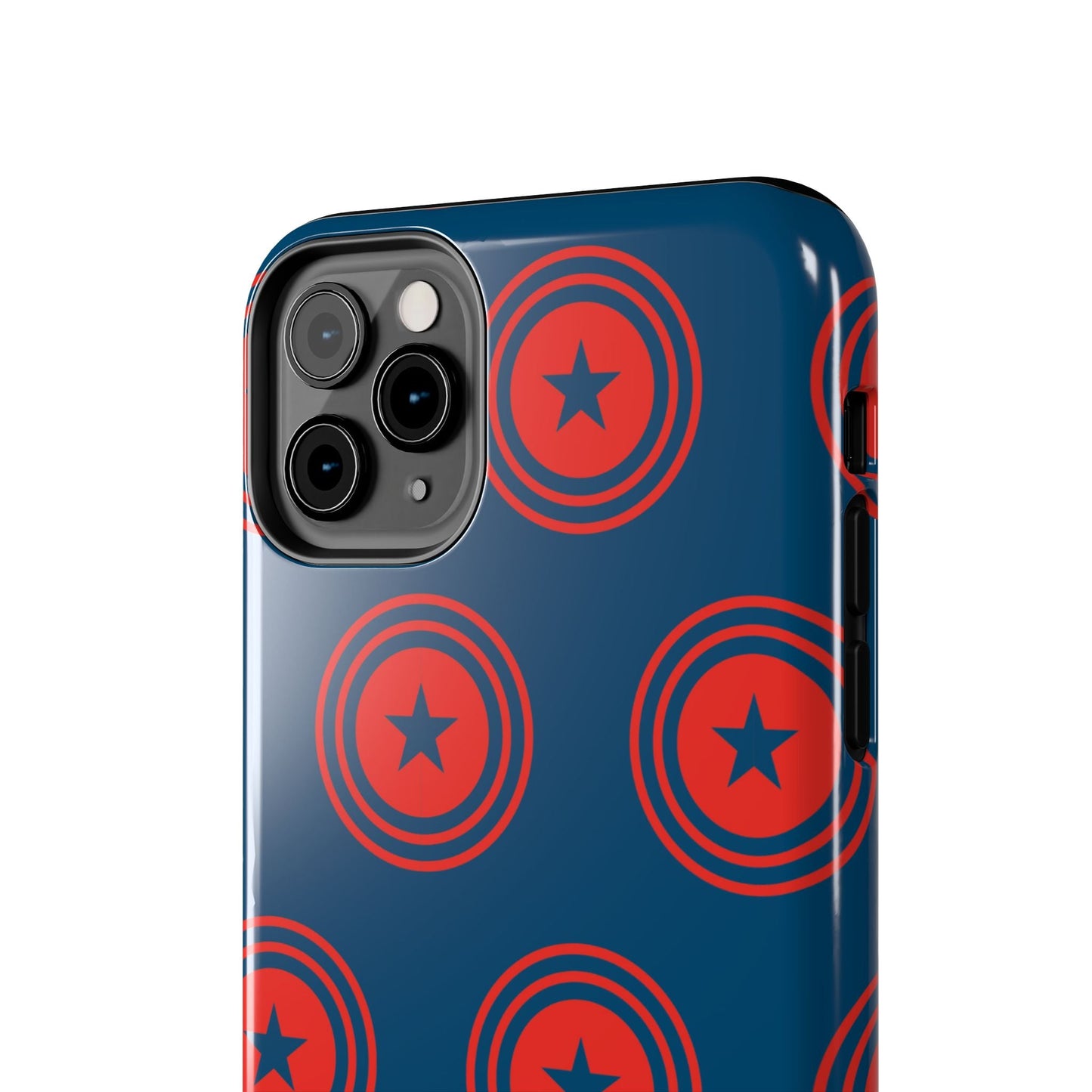 Red & Blue Star Shield iPhone Case – Bold Geometric Hero Design - BOGO Cases