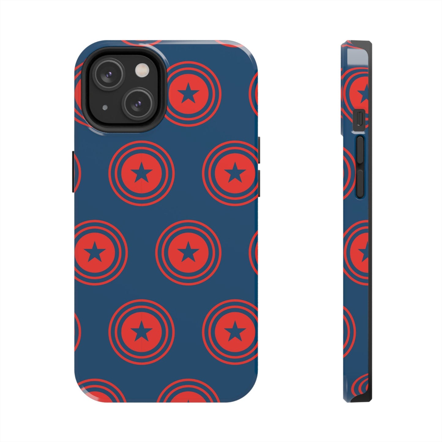 Red & Blue Star Shield iPhone Case – Bold Geometric Hero Design - BOGO Cases