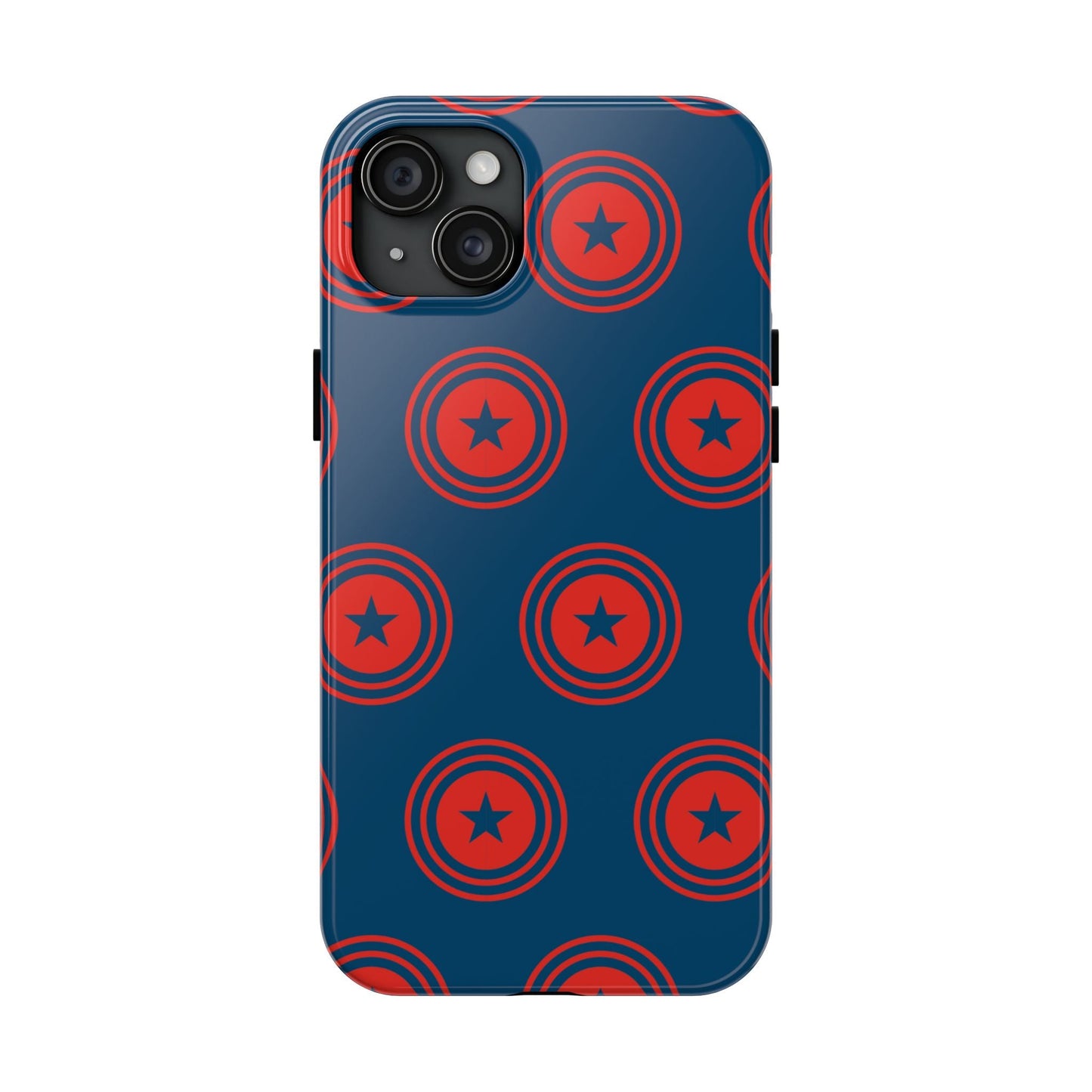 Red & Blue Star Shield iPhone Case – Bold Geometric Hero Design - BOGO Cases