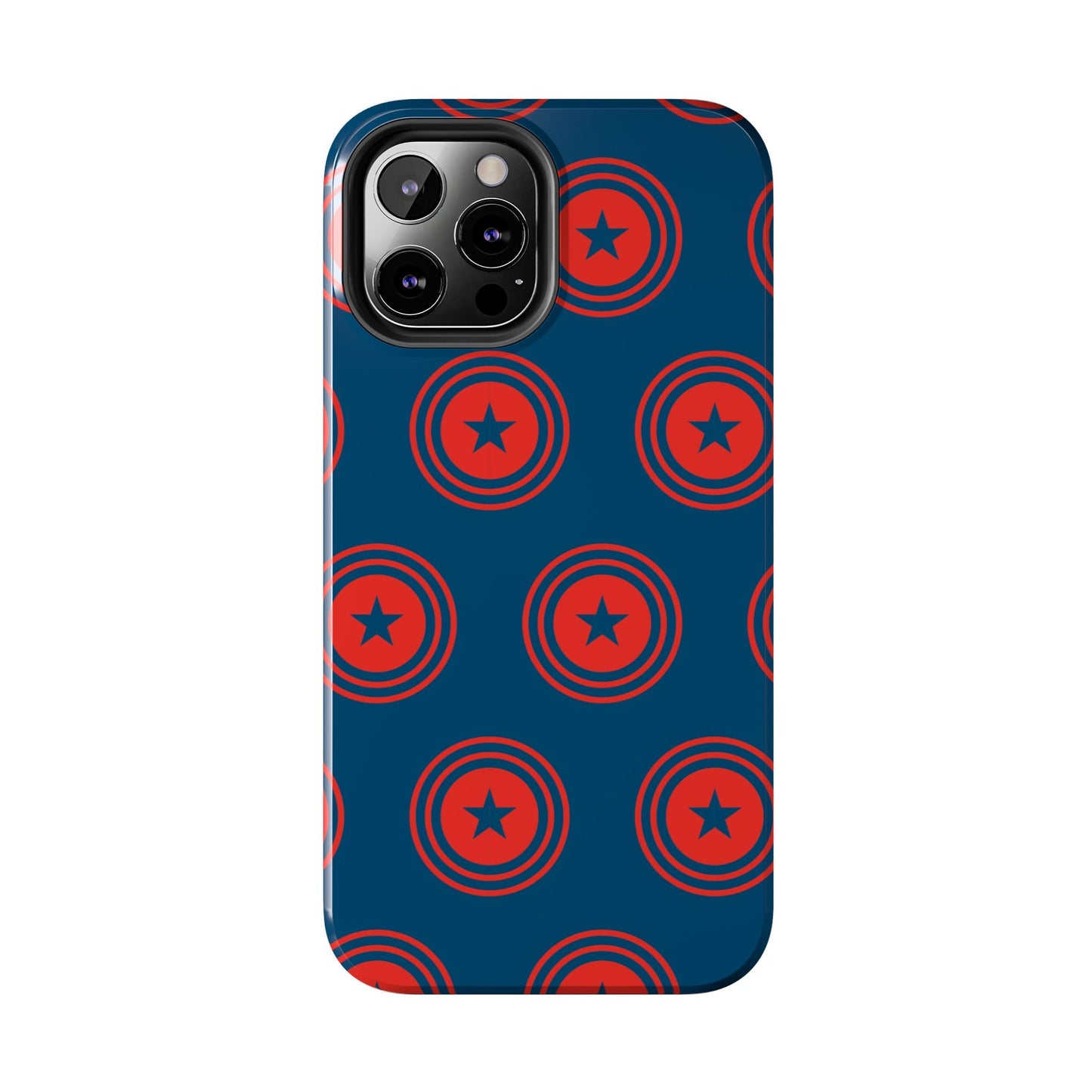 Red & Blue Star Shield iPhone Case – Bold Geometric Hero Design - BOGO Cases