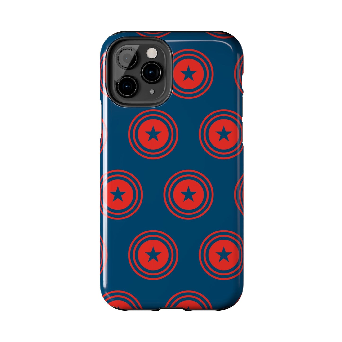 Red & Blue Star Shield iPhone Case – Bold Geometric Hero Design - BOGO Cases