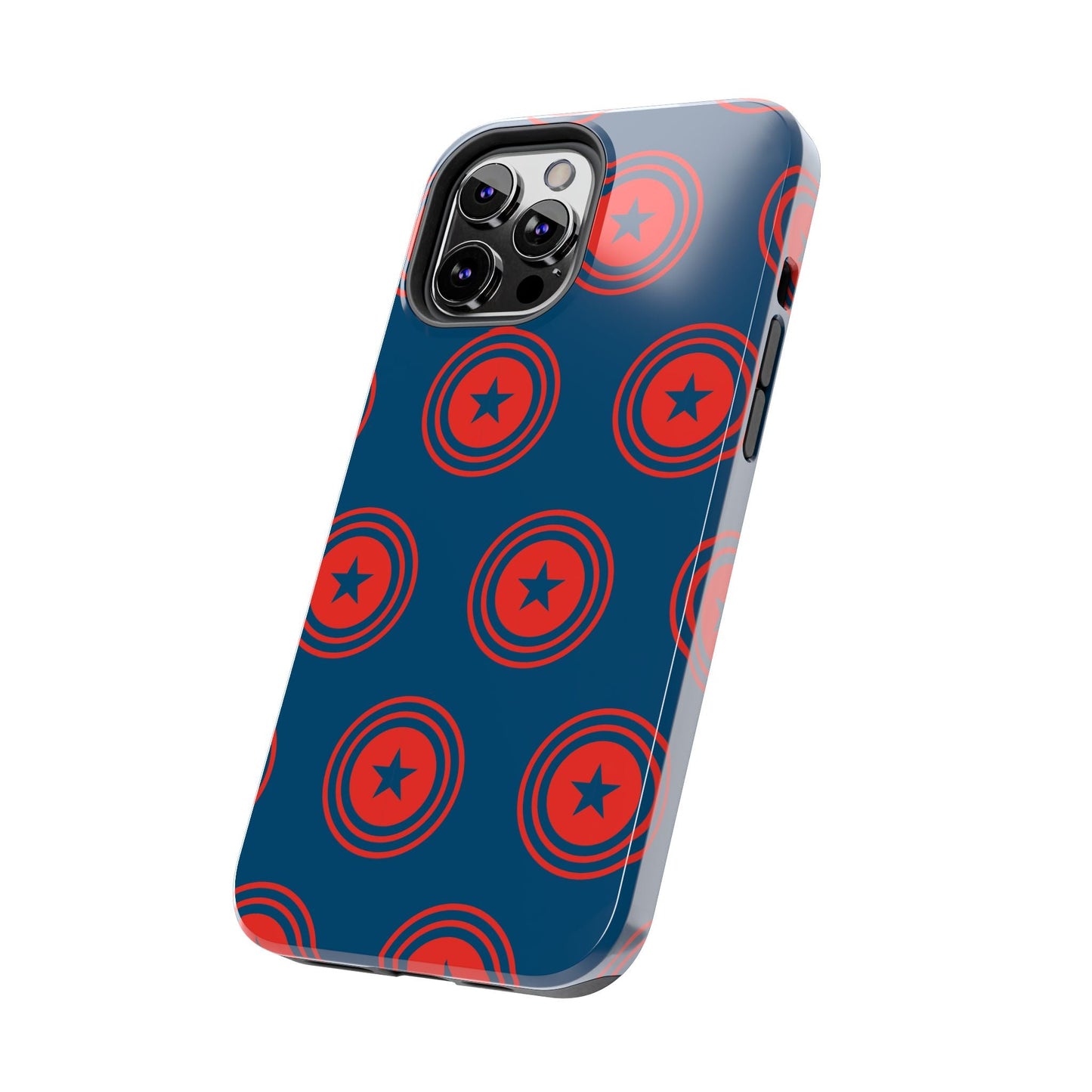 Red & Blue Star Shield iPhone Case – Bold Geometric Hero Design - BOGO Cases