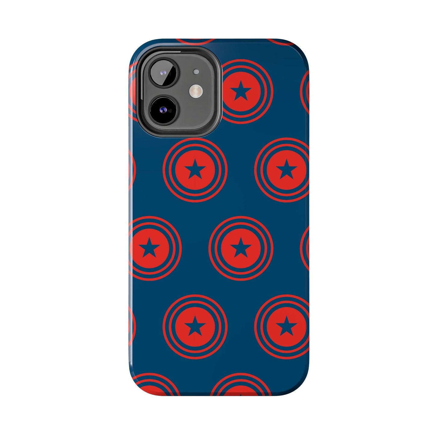 Red & Blue Star Shield iPhone Case – Bold Geometric Hero Design - BOGO Cases