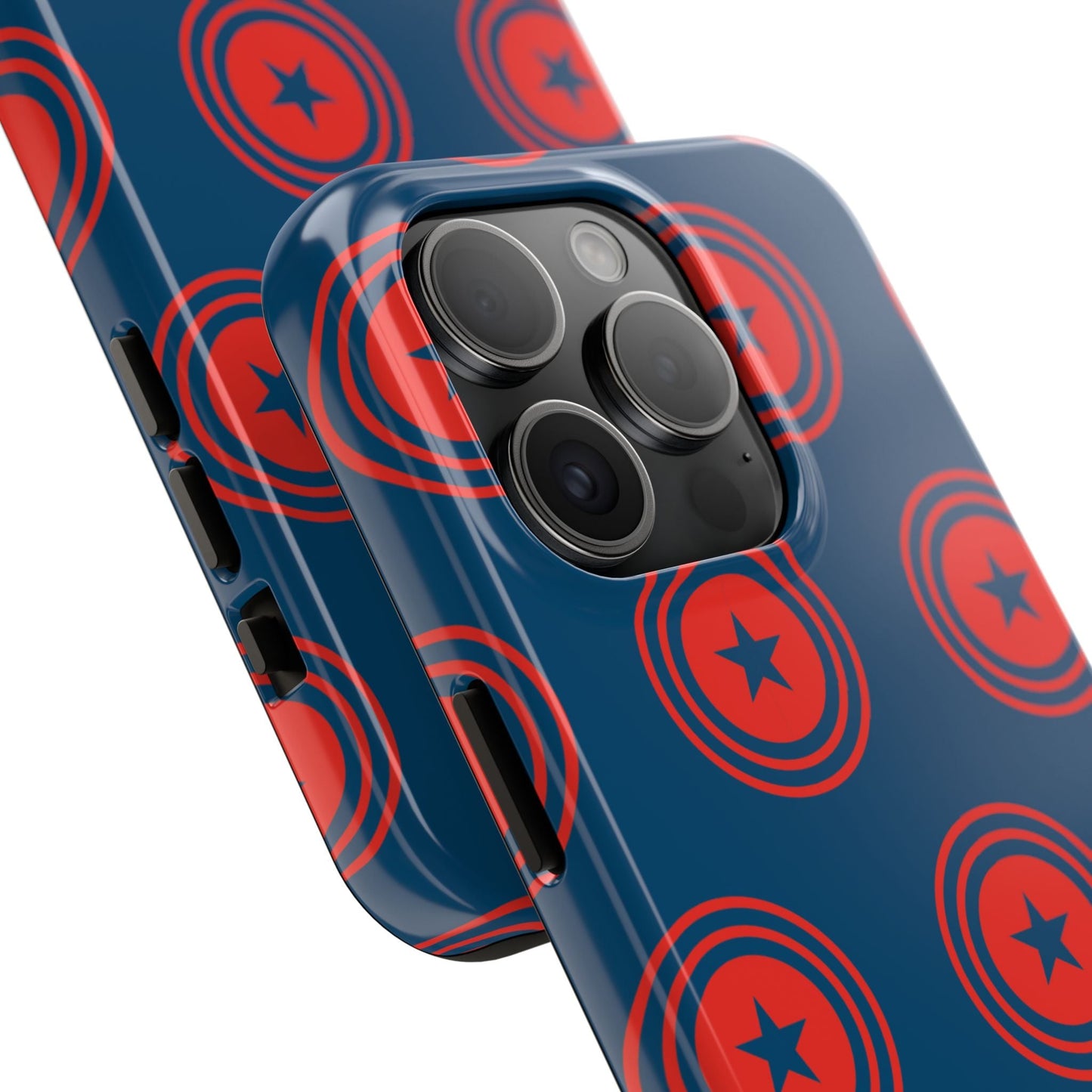 Red & Blue Star Shield iPhone Case – Bold Geometric Hero Design - BOGO Cases
