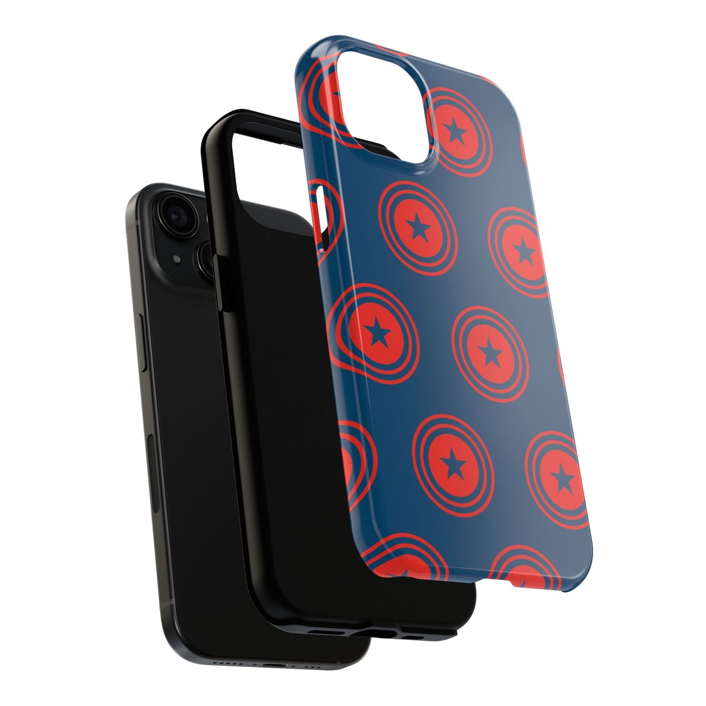 Red & Blue Star Shield iPhone Case – Bold Geometric Hero Design - BOGO Cases