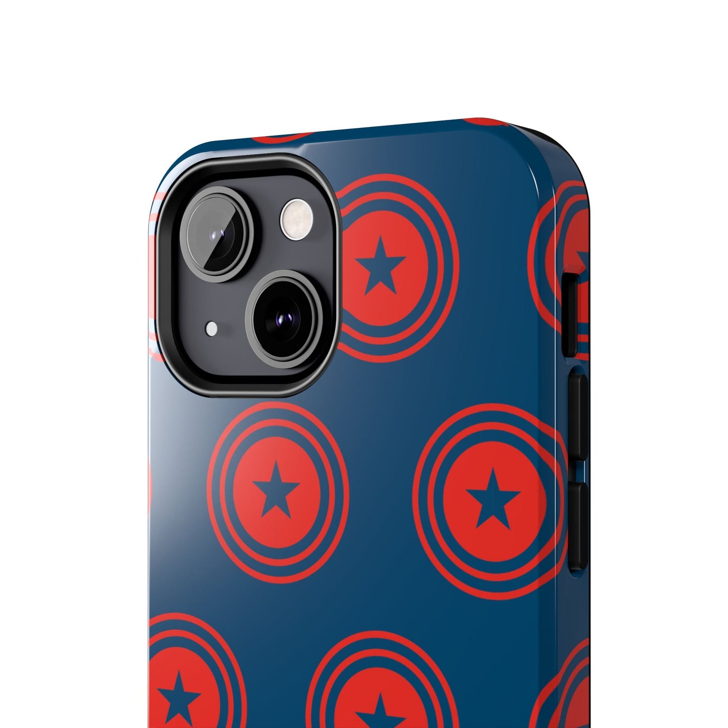 Red & Blue Star Shield iPhone Case – Bold Geometric Hero Design - BOGO Cases
