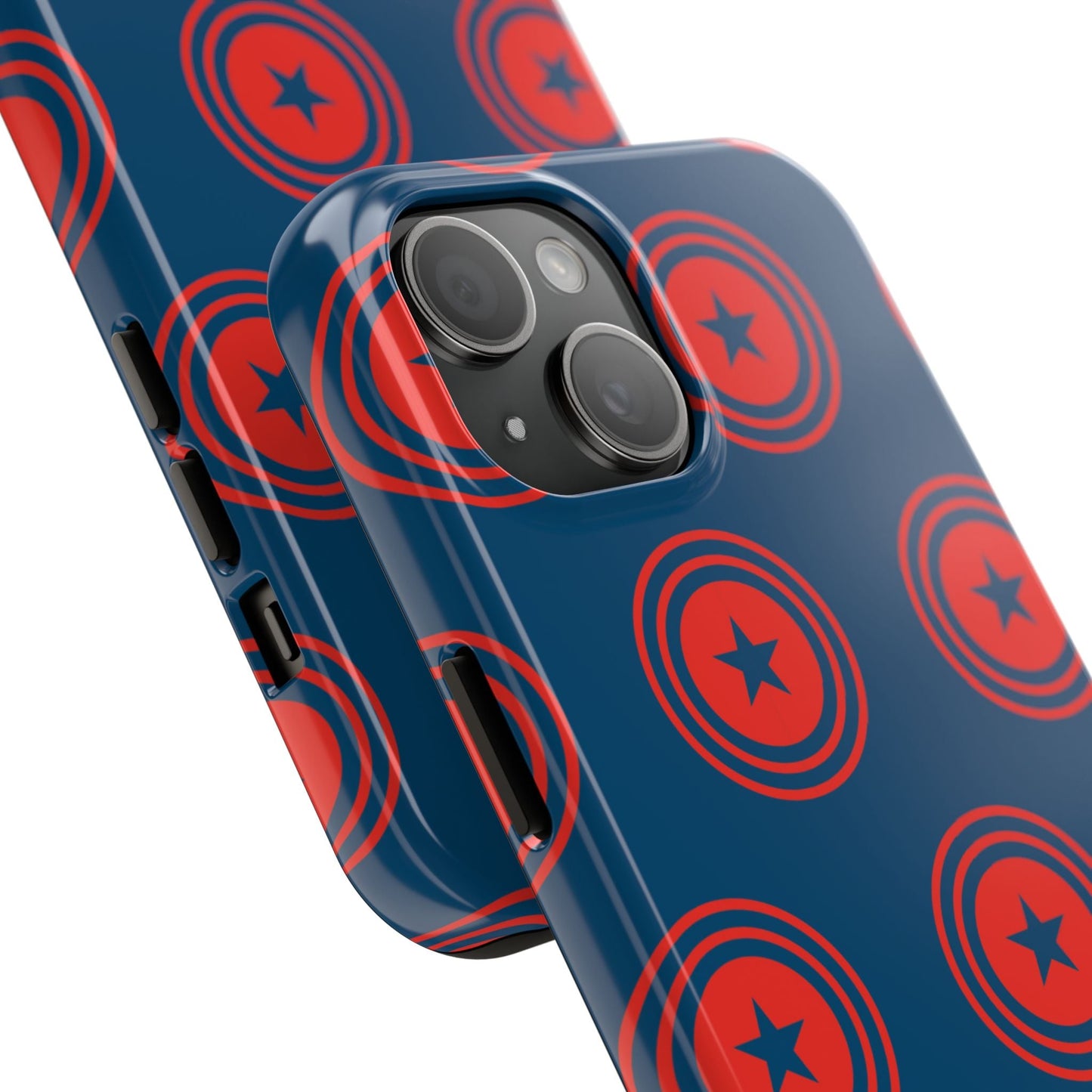 Red & Blue Star Shield iPhone Case – Bold Geometric Hero Design - BOGO Cases