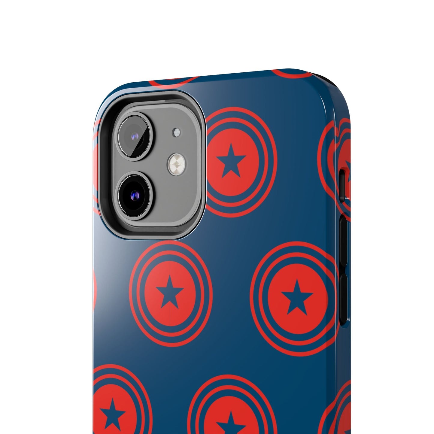 Red & Blue Star Shield iPhone Case – Bold Geometric Hero Design - BOGO Cases