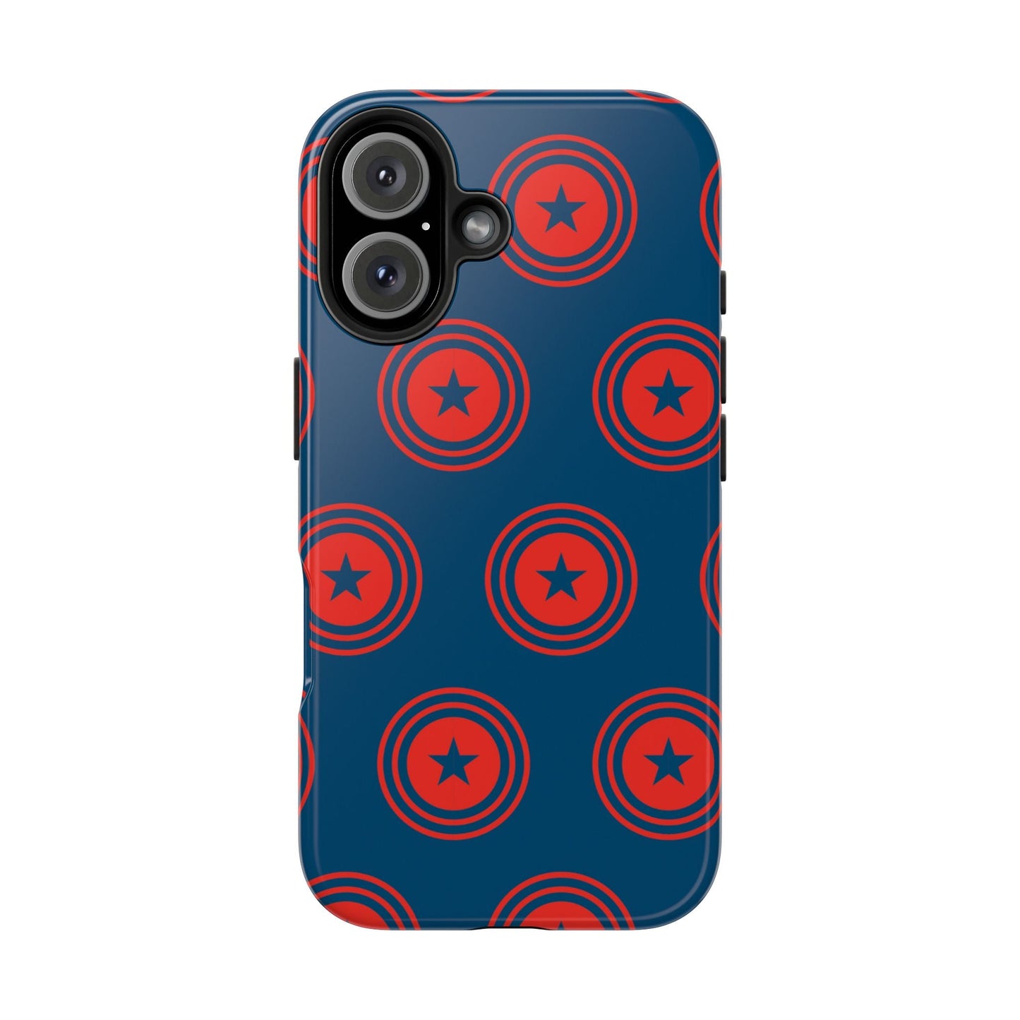 Red & Blue Star Shield iPhone Case – Bold Geometric Hero Design - BOGO Cases