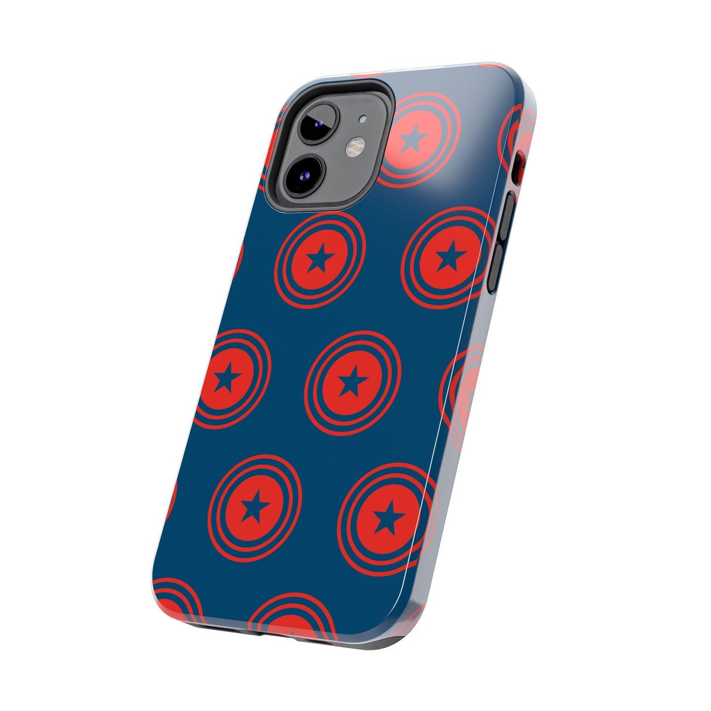 Red & Blue Star Shield iPhone Case – Bold Geometric Hero Design - BOGO Cases