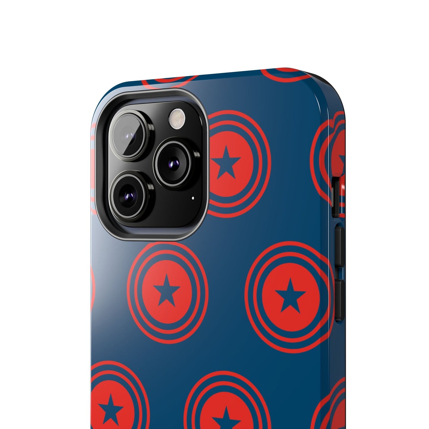 Red & Blue Star Shield iPhone Case – Bold Geometric Hero Design - BOGO Cases