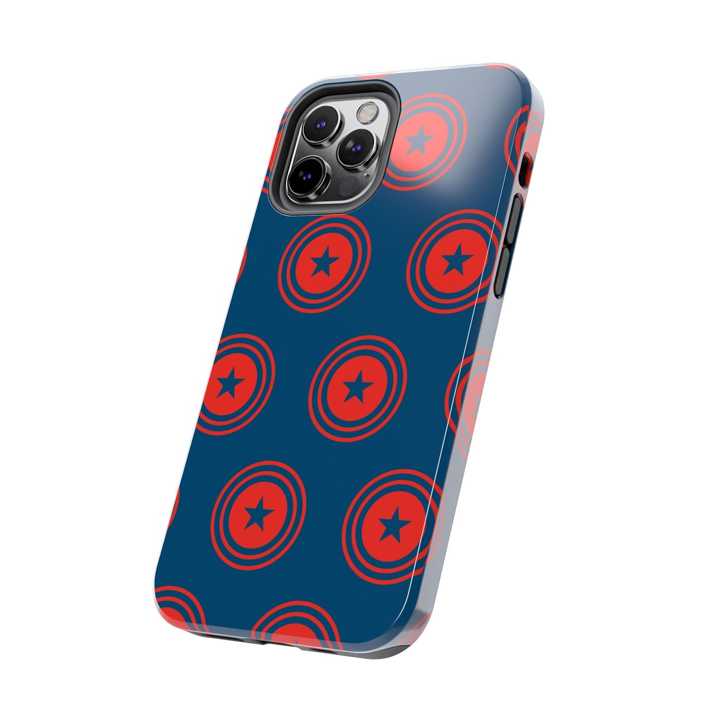 Red & Blue Star Shield iPhone Case – Bold Geometric Hero Design - BOGO Cases