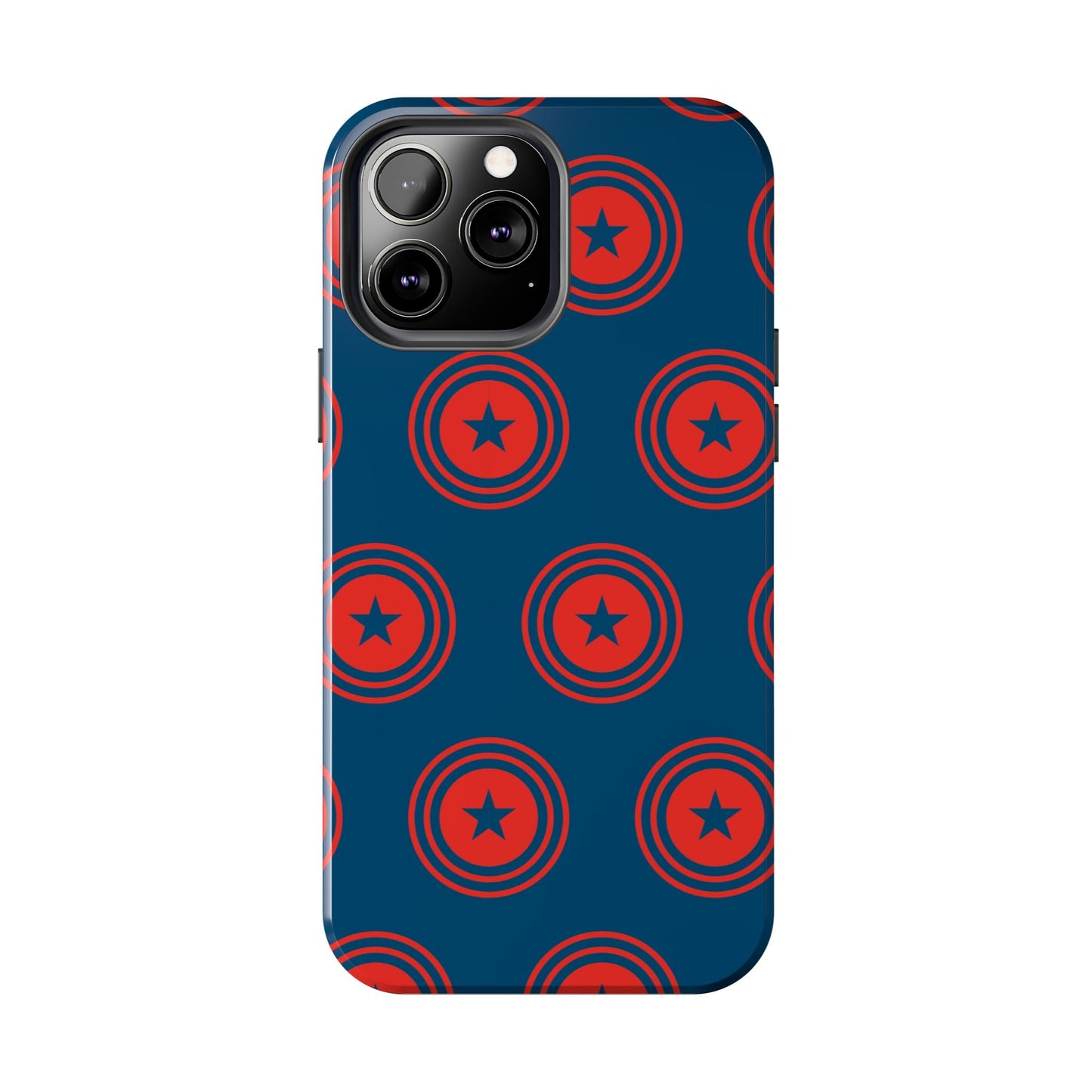Red & Blue Star Shield iPhone Case – Bold Geometric Hero Design - BOGO Cases