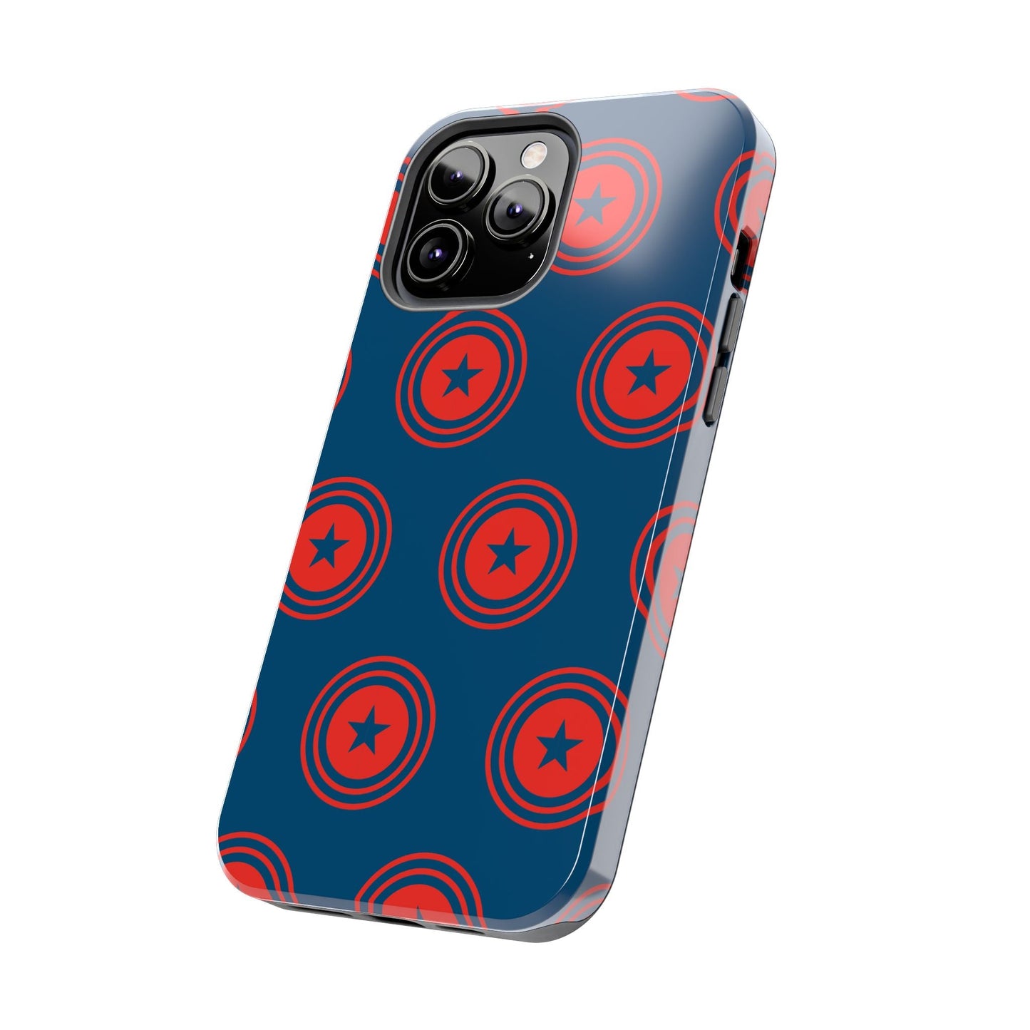 Red & Blue Star Shield iPhone Case – Bold Geometric Hero Design - BOGO Cases