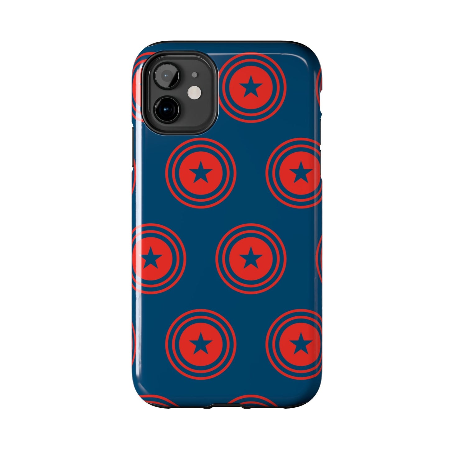 Red & Blue Star Shield iPhone Case – Bold Geometric Hero Design - BOGO Cases