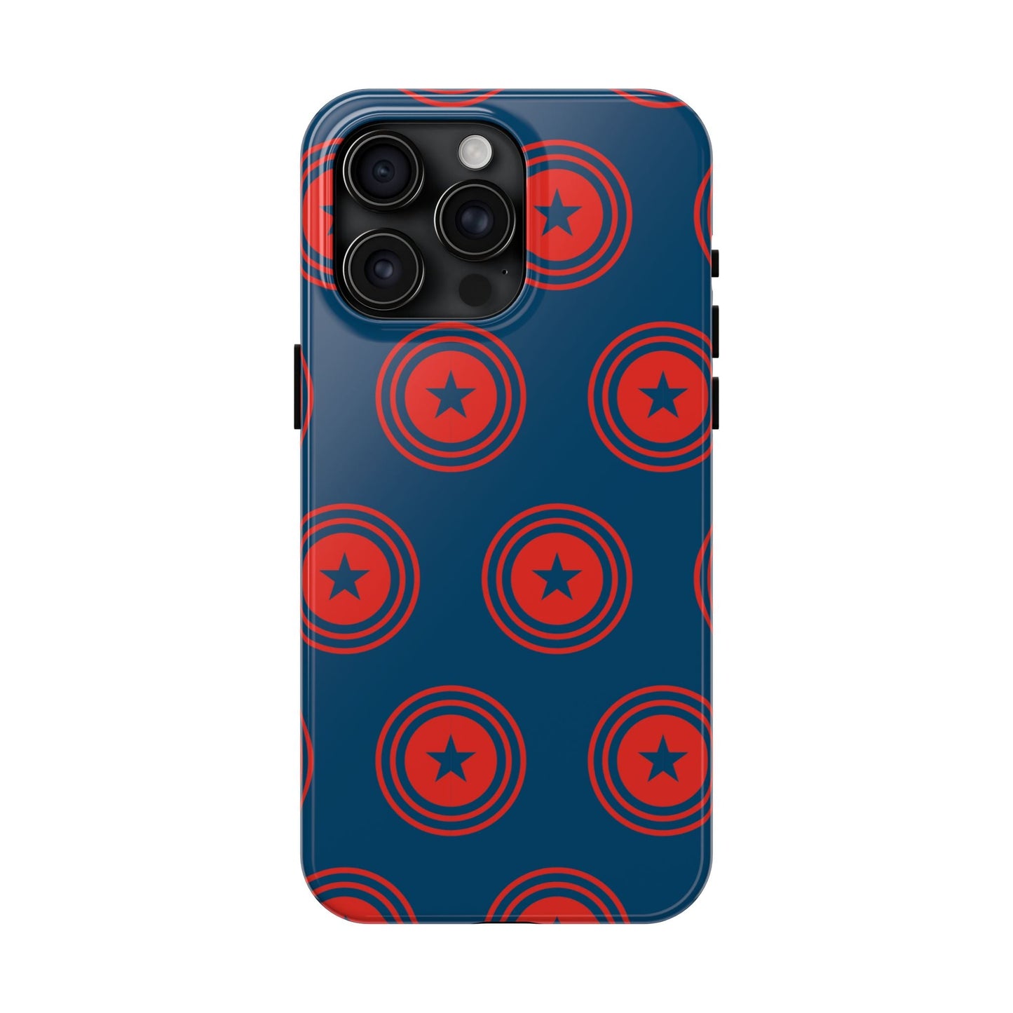 Red & Blue Star Shield iPhone Case – Bold Geometric Hero Design - BOGO Cases