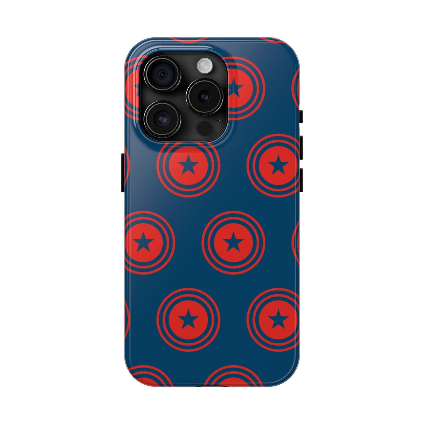 Red & Blue Star Shield iPhone Case – Bold Geometric Hero Design - BOGO Cases