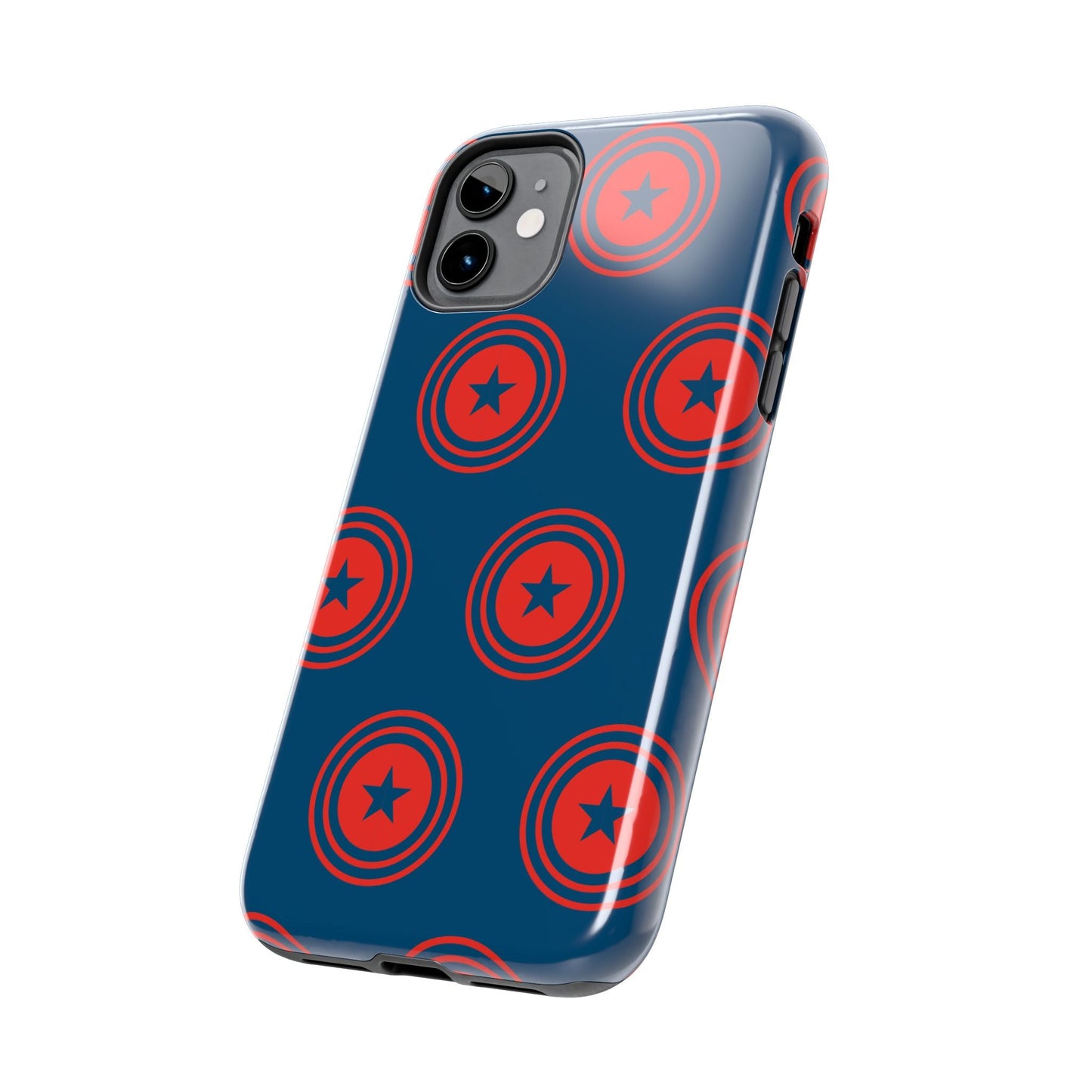 Red & Blue Star Shield iPhone Case – Bold Geometric Hero Design - BOGO Cases