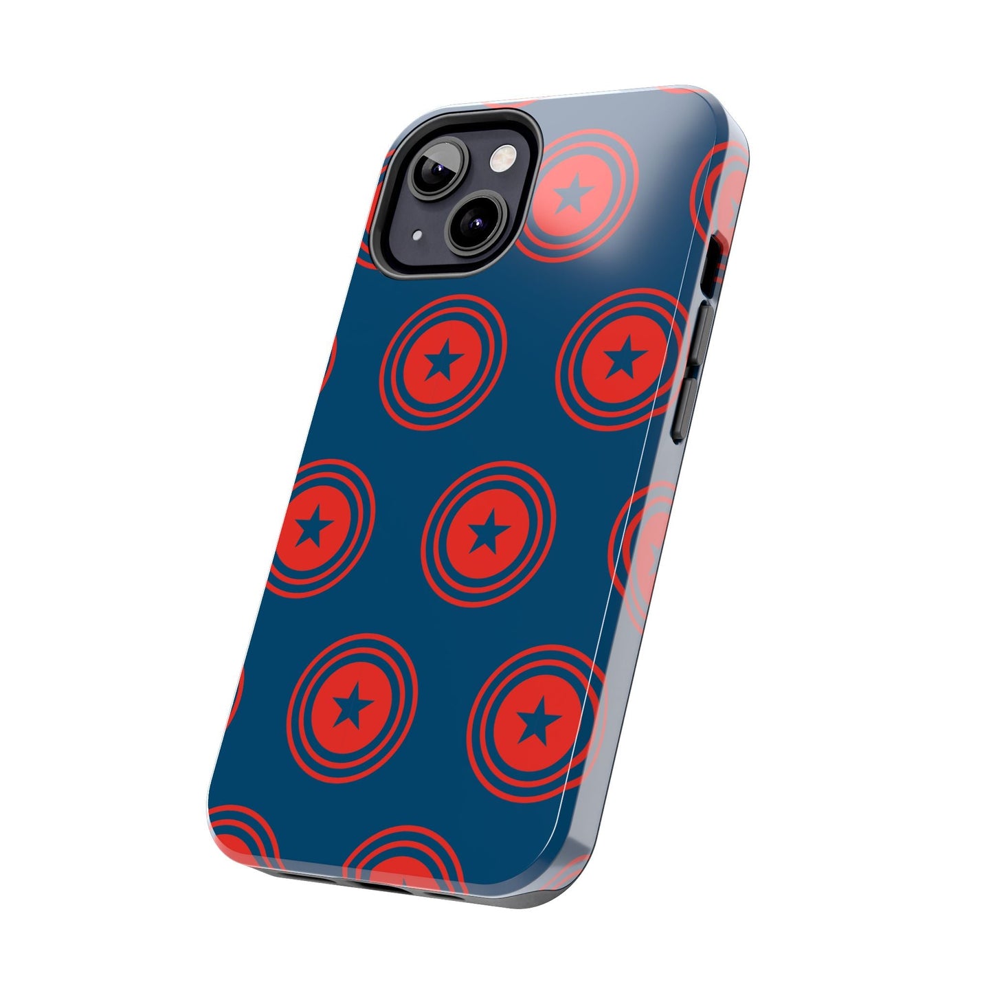 Red & Blue Star Shield iPhone Case – Bold Geometric Hero Design - BOGO Cases