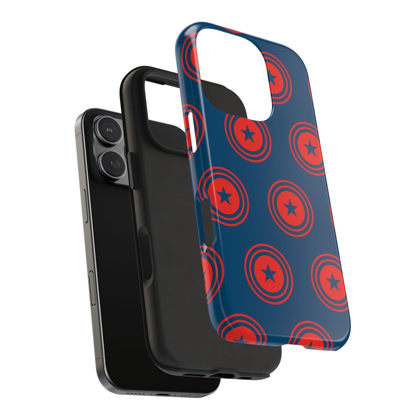 Red & Blue Star Shield iPhone Case – Bold Geometric Hero Design - BOGO Cases