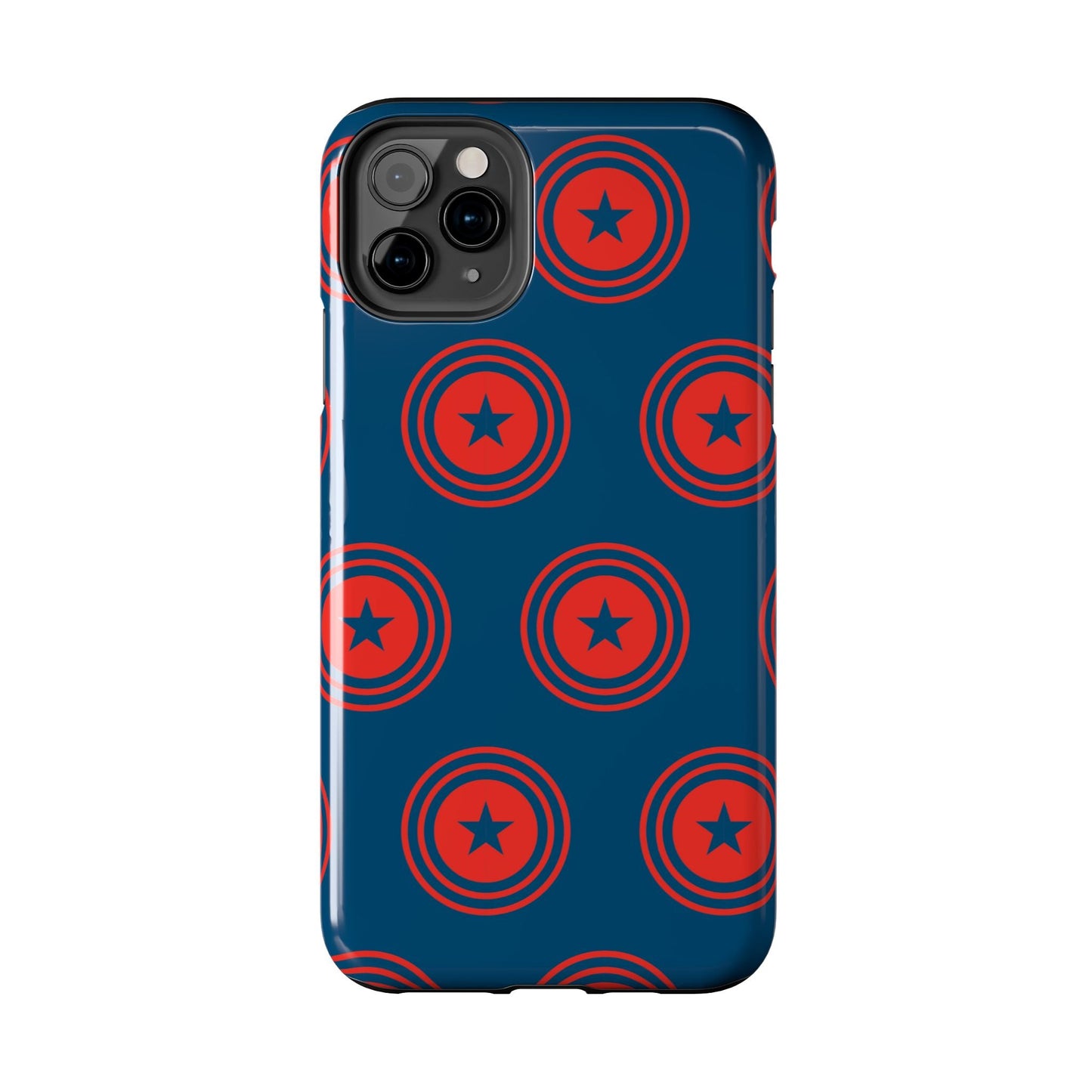 Red & Blue Star Shield iPhone Case – Bold Geometric Hero Design - BOGO Cases