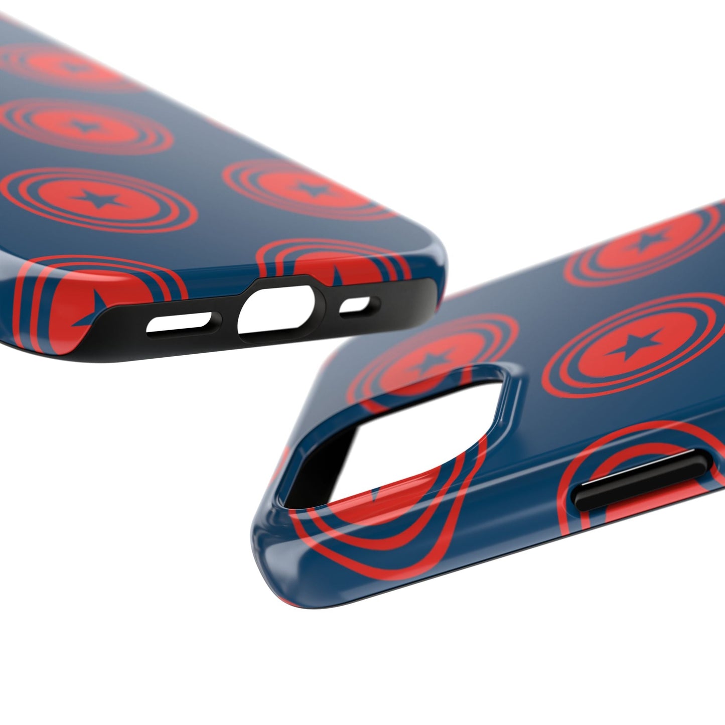 Red & Blue Star Shield iPhone Case – Bold Geometric Hero Design - BOGO Cases