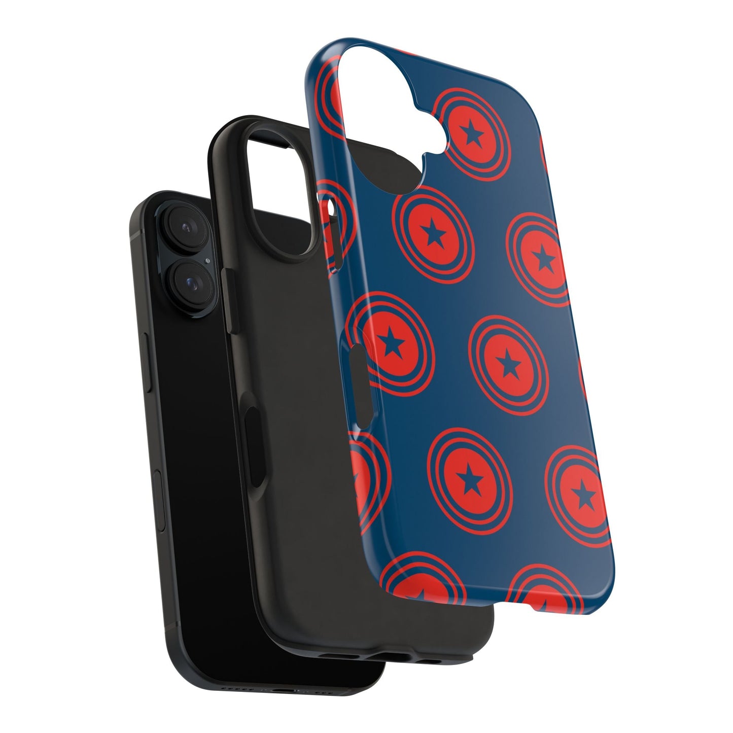 Red & Blue Star Shield iPhone Case – Bold Geometric Hero Design - BOGO Cases