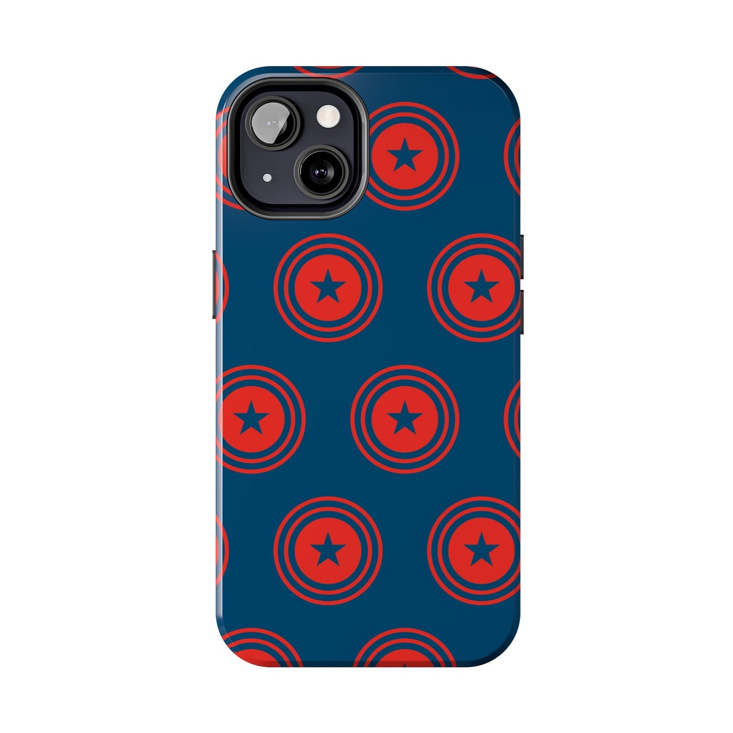 Red & Blue Star Shield iPhone Case – Bold Geometric Hero Design - BOGO Cases