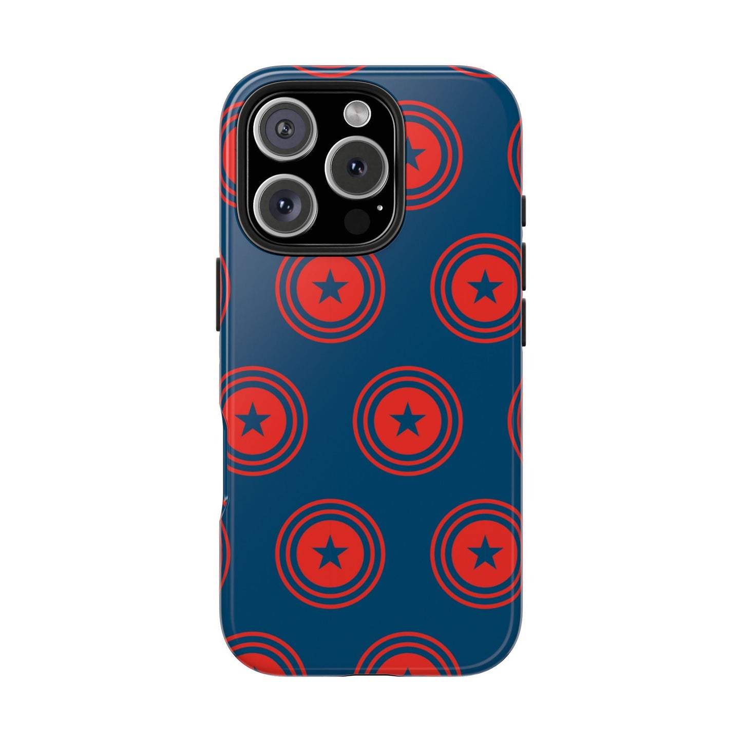 Red & Blue Star Shield iPhone Case – Bold Geometric Hero Design - BOGO Cases