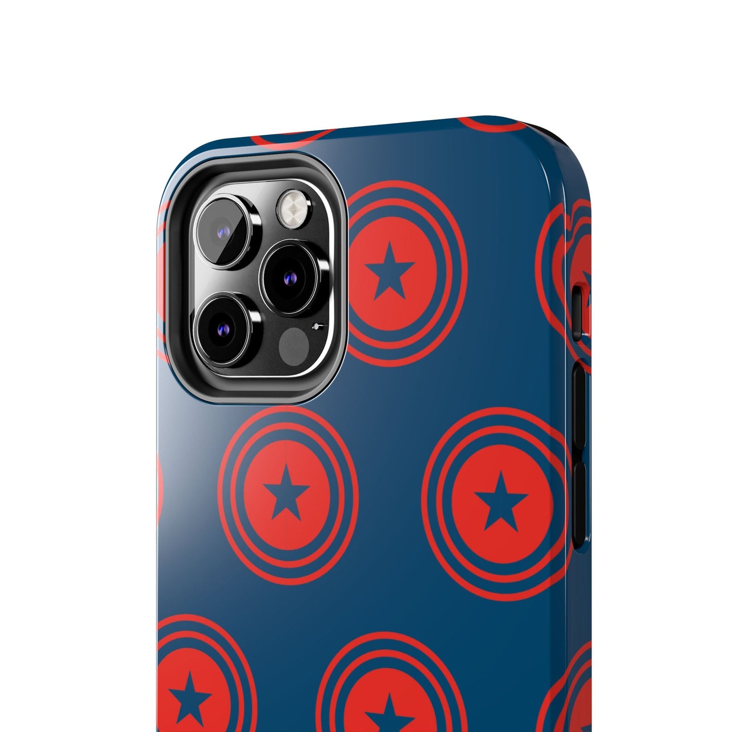 Red & Blue Star Shield iPhone Case – Bold Geometric Hero Design - BOGO Cases