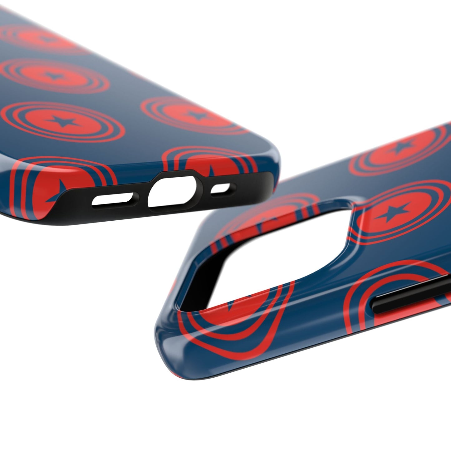 Red & Blue Star Shield iPhone Case – Bold Geometric Hero Design - BOGO Cases