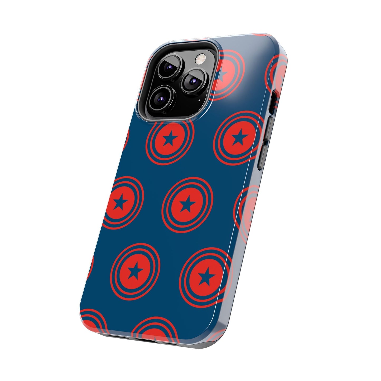 Red & Blue Star Shield iPhone Case – Bold Geometric Hero Design - BOGO Cases