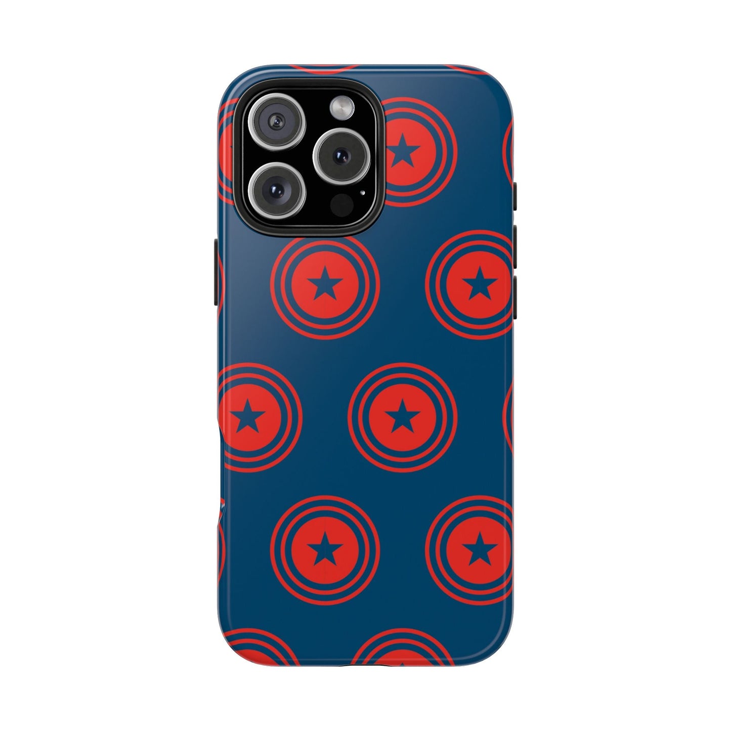 Red & Blue Star Shield iPhone Case – Bold Geometric Hero Design - BOGO Cases