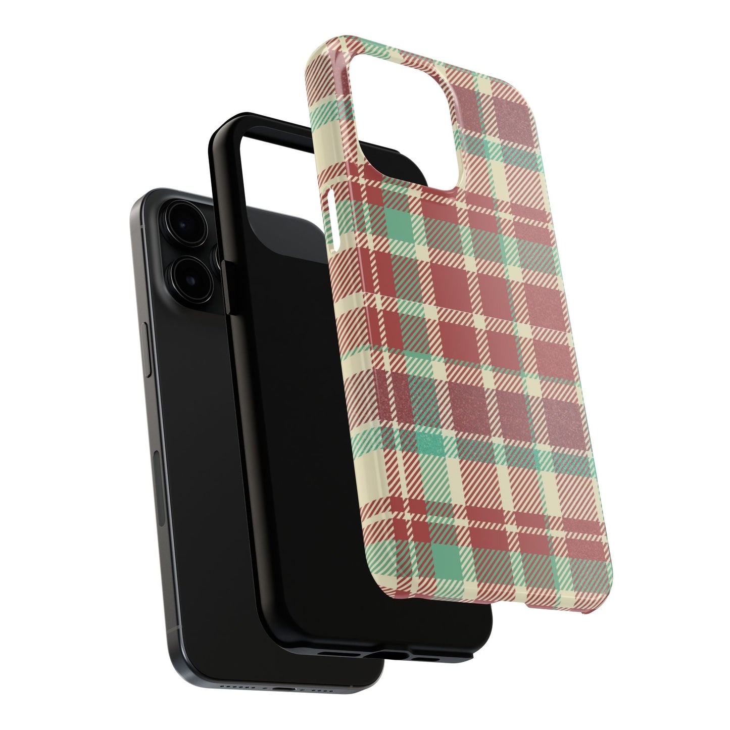 Red & Cream Vintage Plaid – Durable & Stylish iPhone Case - BOGO Cases