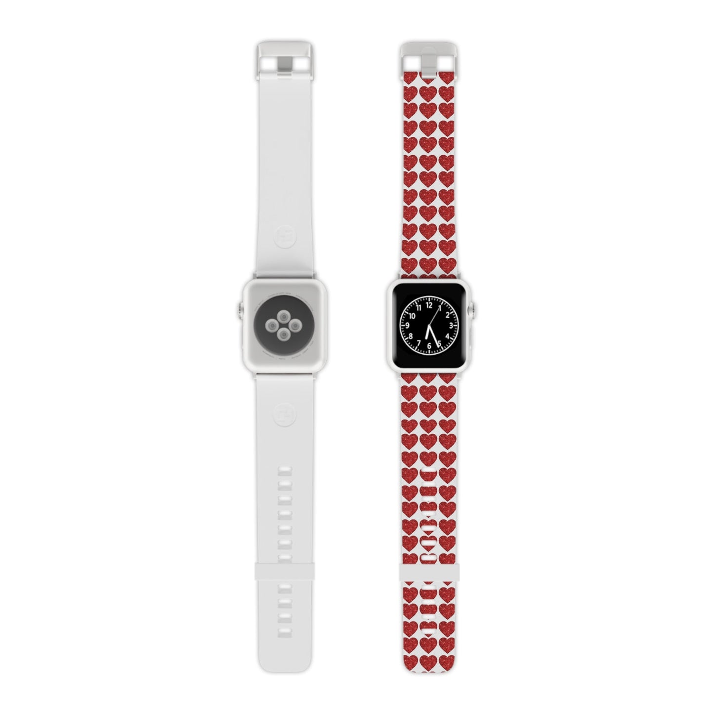 Red Glitter Hearts Charm Apple Watch Band - BOGO Cases