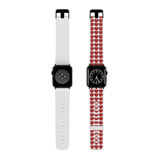 Red Glitter Hearts Charm Apple Watch Band - BOGO Cases
