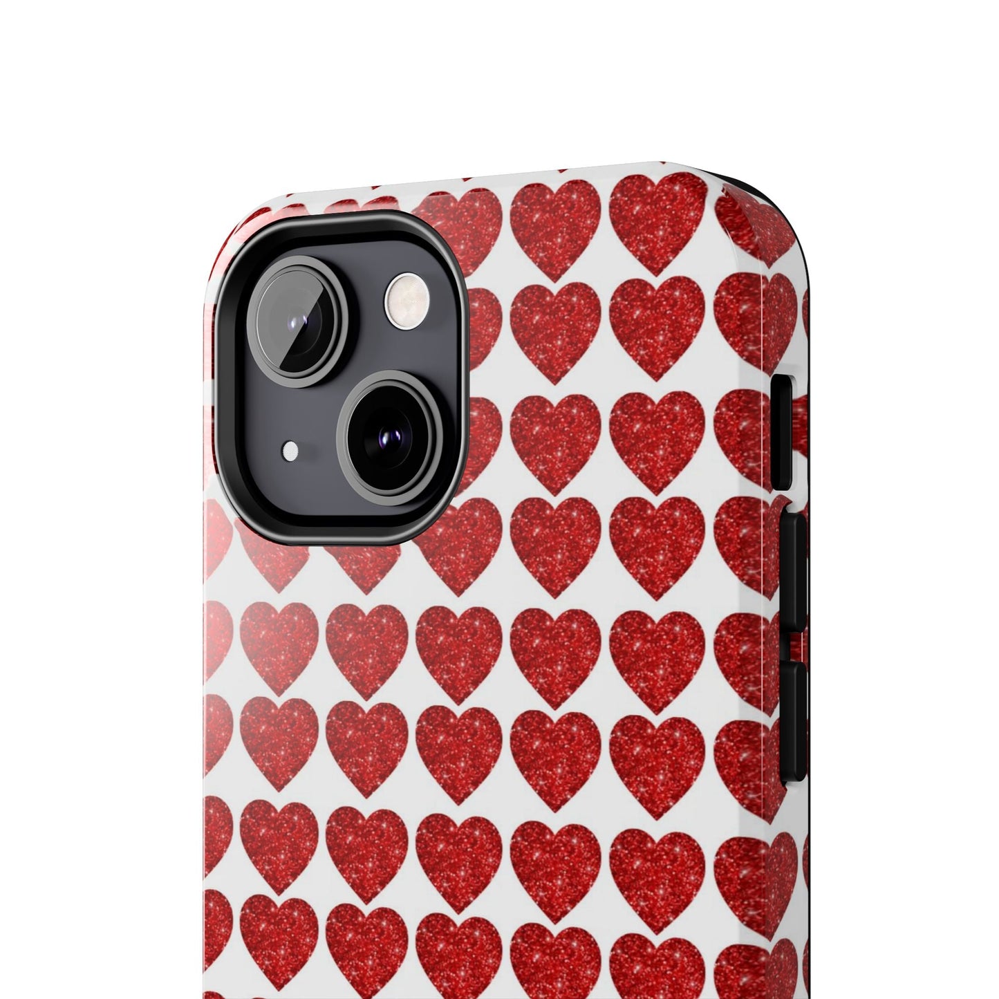 Red Glitter Hearts Charm - iPhone Series Case - BOGO Cases